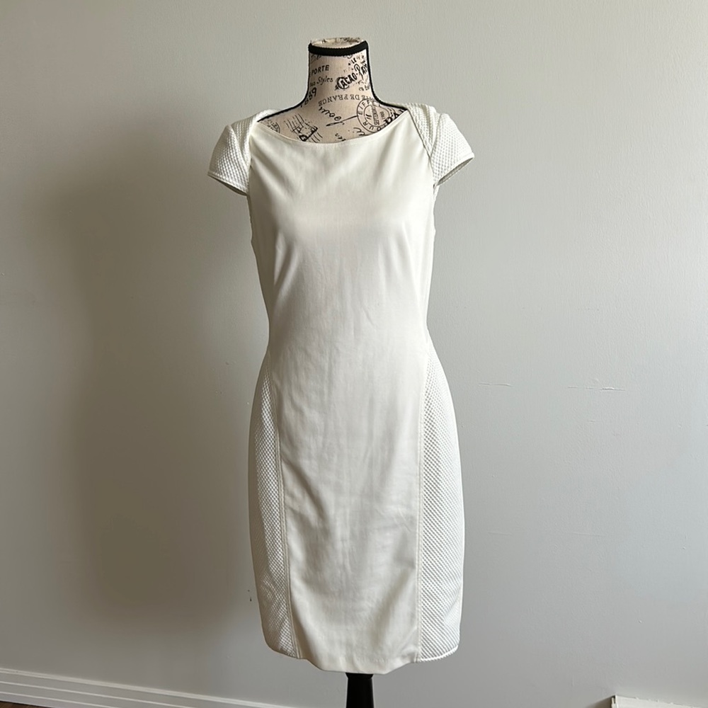 Calvin Klein White Cap-Sleeve Sheath Dress